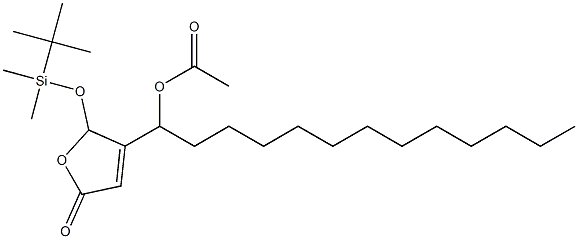 Acetic acid 1-[[2,5-dihydro-5-oxo-2-(tert-butyldimethylsiloxy)furan]-3-yl]tridecyl ester 结构式