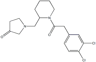 1-[(3,4-Dichlorophenyl)acetyl]-2-[(3-oxopyrrolidin-1-yl)methyl]piperidine 结构式