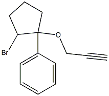 2-Bromo-1-phenyl-1-[(2-propyn-1-yl)oxy]cyclopentane 结构式