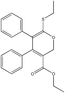 4,5-Diphenyl-6-(ethylthio)-2H-pyran-3-carboxylic acid ethyl ester 结构式