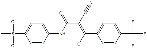 2-Cyano-3-hydroxy-3-[4-trifluoromethylphenyl]-N-[4-methylsulfonylphenyl]acrylamide 结构式