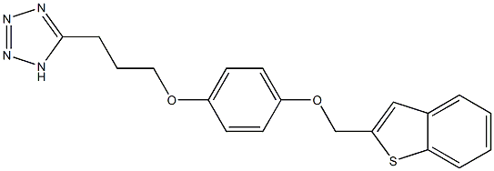 2-[4-[3-(1H-Tetrazol-5-yl)propoxy]phenoxymethyl]benzo[b]thiophene 结构式
