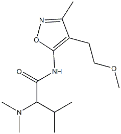 2-(Dimethylamino)-N-[4-(2-methoxyethyl)-3-methyl-5-isoxazolyl]-3-methylbutyramide 结构式
