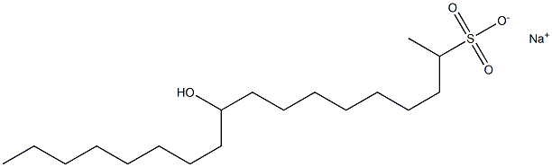 10-Hydroxyoctadecane-2-sulfonic acid sodium salt 结构式