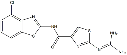 2-(Diaminomethyleneamino)-N-(4-chloro-2-benzothiazolyl)thiazole-4-carboxamide 结构式