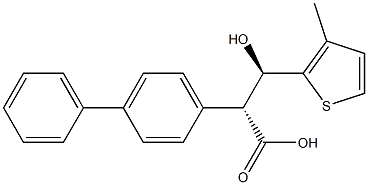 (2R,3R)-2-(4-Phenylphenyl)-3-hydroxy-3-(3-methyl-2-thienyl)propionic acid 结构式