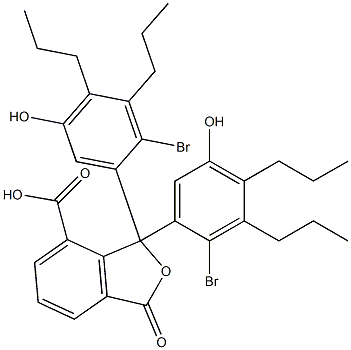 1,1-Bis(2-bromo-5-hydroxy-3,4-dipropylphenyl)-1,3-dihydro-3-oxoisobenzofuran-7-carboxylic acid 结构式