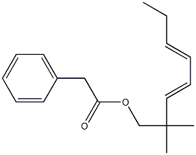 Phenylacetic acid 2,2-dimethyl-3,5-octadienyl ester 结构式