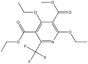 4,6-Diethoxy-2-trifluoromethylpyridine-3,5-dicarboxylic acid 3-ethyl 5-methyl ester 结构式
