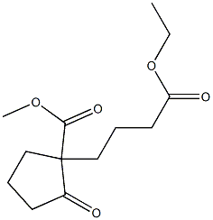 4-(1-Methoxycarbonyl-2-oxocyclopentyl)butyric acid ethyl ester 结构式