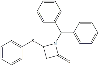 4-(Phenylthio)-1-(diphenylmethyl)azetidin-2-one 结构式