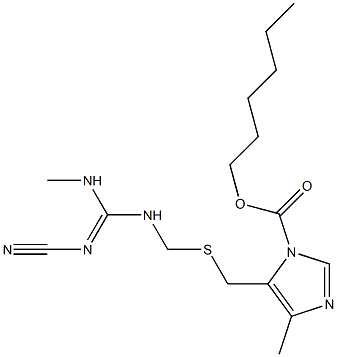 5-[[[(2-Cyano-3-methylguanidino)methyl]thio]methyl]-4-methyl-1H-imidazole-1-carboxylic acid hexyl ester 结构式
