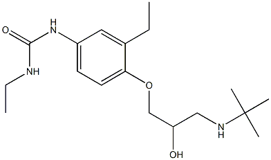 1-Ethyl-3-[3-ethyl-4-[2-hydroxy-3-[tert-butylamino]propoxy]phenyl]urea 结构式