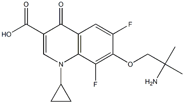 7-[2-Amino-2-methylpropoxy]-1-cyclopropyl-6,8-difluoro-1,4-dihydro-4-oxoquinoline-3-carboxylic acid 结构式