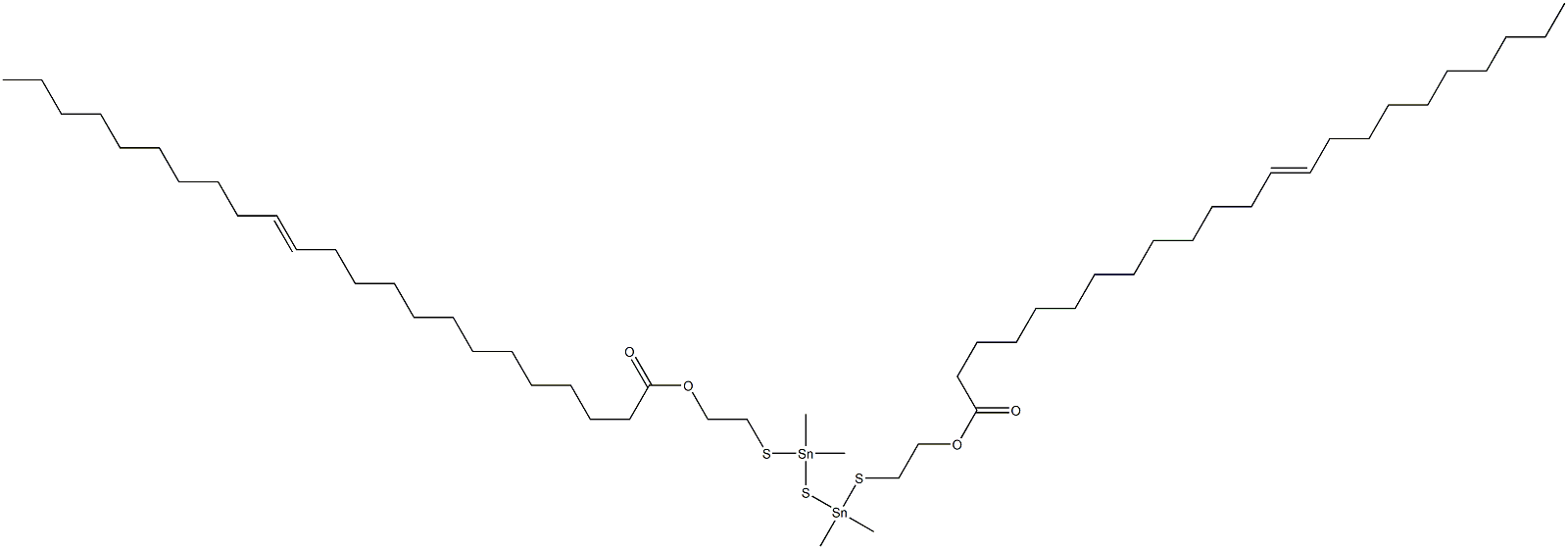 Bis[dimethyl[[2-(12-docosenylcarbonyloxy)ethyl]thio]stannyl] sulfide 结构式