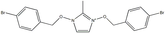 1,3-Bis(4-bromobenzyloxy)-2-methyl-1H-imidazol-3-ium 结构式