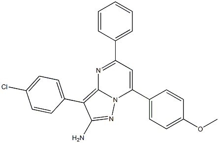 2-Amino-3-(4-chlorophenyl)-5-phenyl-7-(4-methoxyphenyl)pyrazolo[1,5-a]pyrimidine 结构式