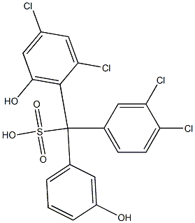 (3,4-Dichlorophenyl)(2,4-dichloro-6-hydroxyphenyl)(3-hydroxyphenyl)methanesulfonic acid 结构式