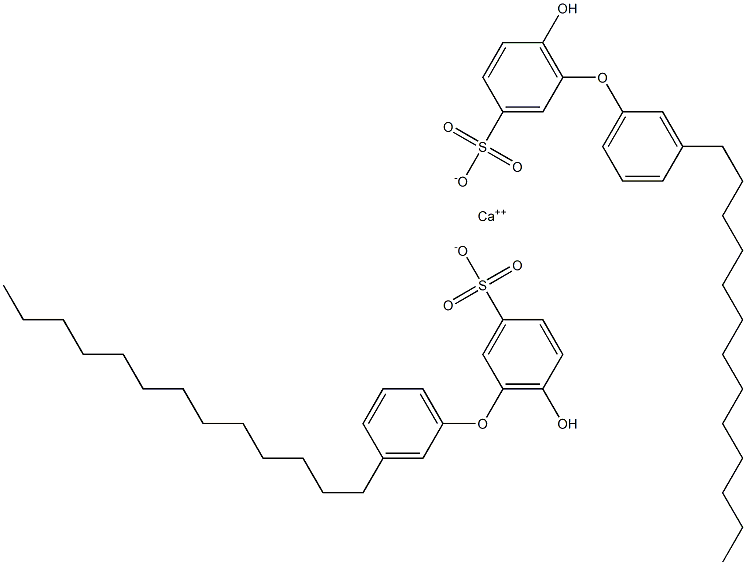 Bis(6-hydroxy-3'-tridecyl[oxybisbenzene]-3-sulfonic acid)calcium salt 结构式