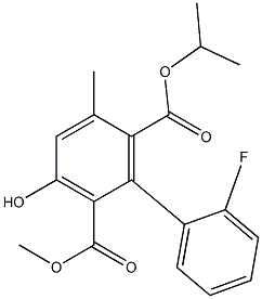 3-Hydroxy-5-methyl-2'-fluoro-1,1'-biphenyl-2,6-dicarboxylic acid 2-methyl 6-isopropyl ester 结构式