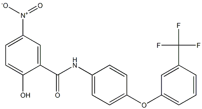 2-Hydroxy-5-nitro-N-[4-(3-trifluoromethylphenoxy)phenyl]benzamide 结构式