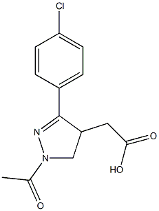 1-Acetyl-3-(4-chlorophenyl)-4,5-dihydro-1H-pyrazole-4-acetic acid 结构式