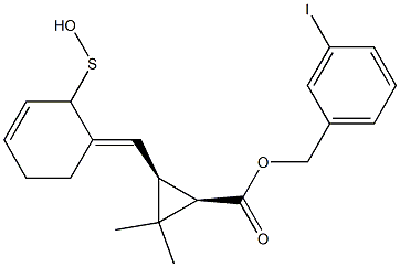 (1R,3S)-2,2-Dimethyl-3-[[(3E)-2,3,4,5-tetrahydro-2-oxothiophen]-3-ylidenemethyl]cyclopropane-1-carboxylic acid-3-iodobenzyl ester 结构式