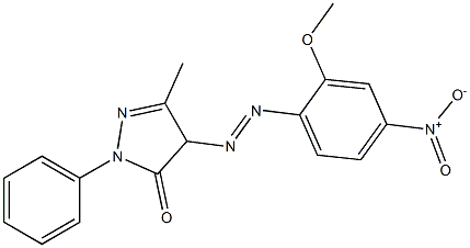 4-(2-Methoxy-4-nitrophenylazo)-1-phenyl-3-methyl-1H-pyrazol-5(4H)-one 结构式