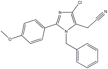 1-Benzyl-2-(4-methoxyphenyl)-4-chloro-1H-imidazole-5-acetonitrile 结构式