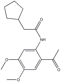 N-(2-Acetyl-4,5-dimethoxyphenyl)cyclopentylacetamide 结构式