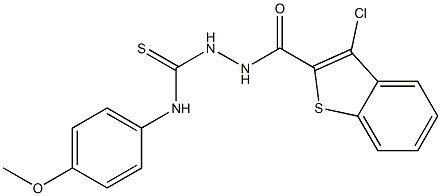 3-Chloro-N'-[(4-methoxyphenyl)thiocarbamoyl]benzo[b]thiophene-2-carbohydrazide 结构式