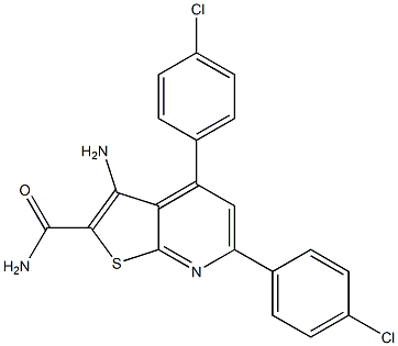 3-Amino-4,6-bis(4-chlorophenyl)thieno[2,3-b]pyridine-2-carboxamide 结构式
