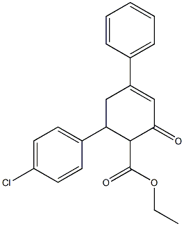 2-(Ethoxycarbonyl)-3-(4-chlorophenyl)-5-phenyl-5-cyclohexene-1-one 结构式