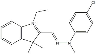 2-[[2-(4-Chlorophenyl)-2-methylhydrazono]methyl]-1-ethyl-3,3-dimethyl-3H-indolium 结构式