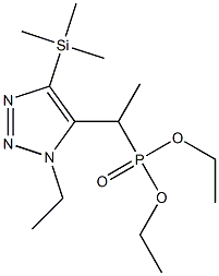 1-Ethyl-4-(trimethylsilyl)-5-(1-(diethoxyphosphinyl)ethyl)-1H-1,2,3-triazole 结构式