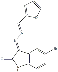 3-[2-(2-Furanylmethylene)hydrazono]-5-bromoindolin-2-one 结构式