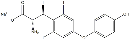 (2R,3S)-2-Amino-3-[4-(4-hydroxyphenoxy)-2,6-diiodophenyl]-3-iodopropanoic acid sodium salt 结构式