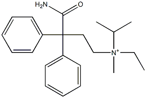 N-(3-Carbamoyl-3,3-diphenylpropyl)-N-isopropyl-N-methylethanaminium 结构式
