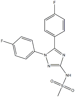 1-(4-Fluorophenyl)-5-(4-fluorophenyl)-3-((methylsulfonyl)amino)-1H-1,2,4-triazole 结构式