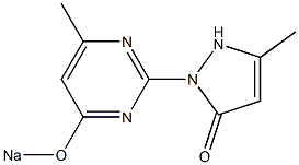 3-Methyl-1-(6-methyl-4-sodiooxypyrimidin-2-yl)-3-pyrazolin-5-one 结构式