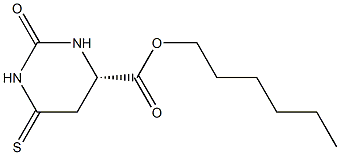 (4S)-2-Oxo-6-thioxohexahydropyrimidine-4-carboxylic acid hexyl ester 结构式