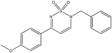 2-Benzyl-5-(4-methoxyphenyl)-2H-1,2,6-thiadiazine 1,1-dioxide 结构式