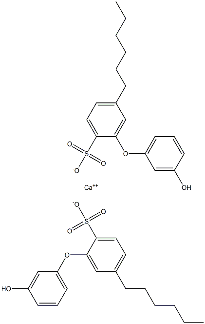 Bis(3'-hydroxy-5-hexyl[oxybisbenzene]-2-sulfonic acid)calcium salt 结构式