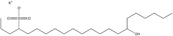 16-Hydroxydocosane-4-sulfonic acid potassium salt 结构式