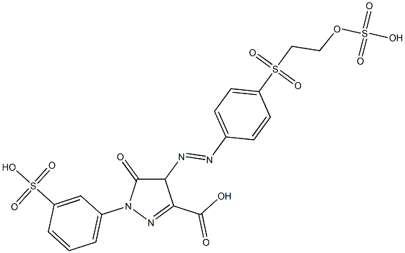 4,5-Dihydro-5-oxo-4-[[4-[[2-(sulfooxy)ethyl]sulfonyl]phenyl]azo]-1-(3-sulfophenyl)-1H-pyrazole-3-carboxylic acid 结构式