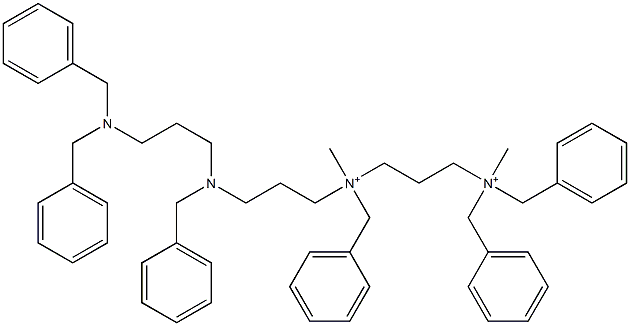 N-[3-[[3-[Bis(phenylmethyl)amino]propyl](phenylmethyl)amino]propyl]-N,N'-dimethyl-N,N',N'-tris(phenylmethyl)-1,3-propanediaminium 结构式