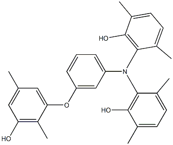 N,N-Bis(6-hydroxy-2,5-dimethylphenyl)-3-(3-hydroxy-2,5-dimethylphenoxy)benzenamine 结构式