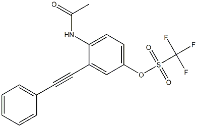 Trifluoromethanesulfonic acid 4-acetylamino-3-(phenylethynyl)phenyl ester 结构式