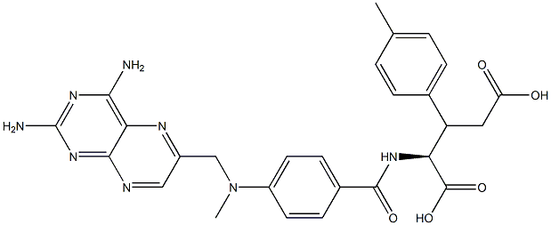 N-[4-[Methyl[(2,4-diamino-6-pteridinyl)methyl]amino]benzoyl]-3-(4-methylphenyl)glutamic acid 结构式