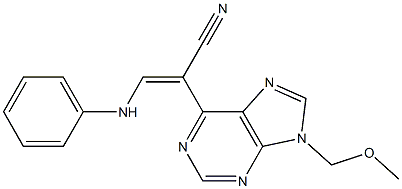 9-(Methoxymethyl)-6-[(E)-2-(phenylamino)-1-cyanoethenyl]-9H-purine 结构式